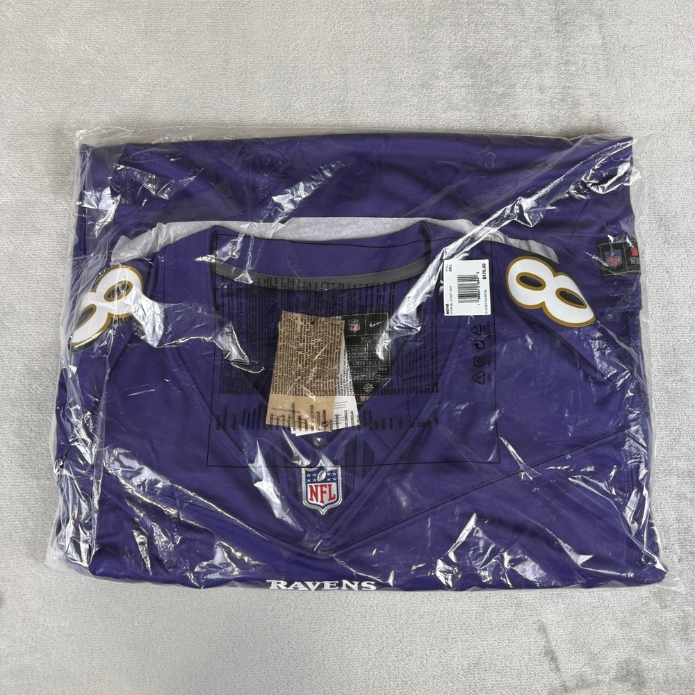 Lamar Jackson Baltimore Ravens Nike Vapor FUSE Game Jersey Mens 3XL $175 New NWT - Picture 4 of 5